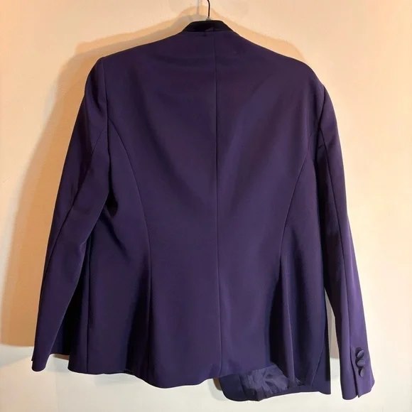 LUISA SPAGNOLI Sz 50 Blazer Satin Layer and Buttons Shoulder Pads 90s Vibe Lined - Picture 8 of 9
